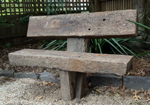 outdoor garden anchored seat made from sleepers