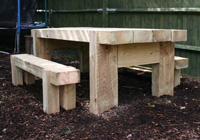 Solid sleeper heavy duty park tables