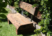 old sleepers make these park tables Melbourne seats come alive