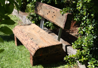 sleeper garden seat with a backrest 