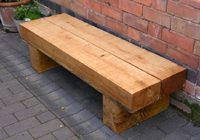 low timber double bench seat or table
