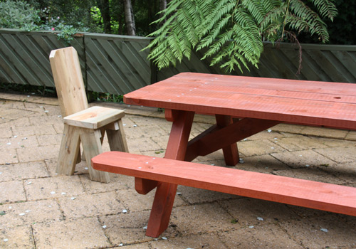 picnic table and matching picnic table chair