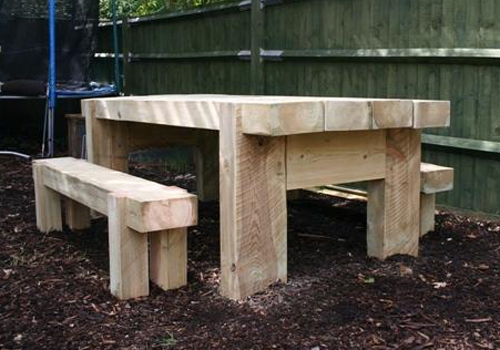 heavy duty tables made from sleepers