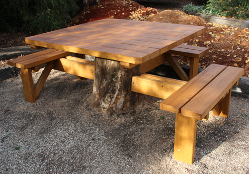 tree stump table