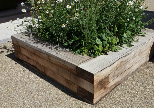 large timber sleeper planter box 